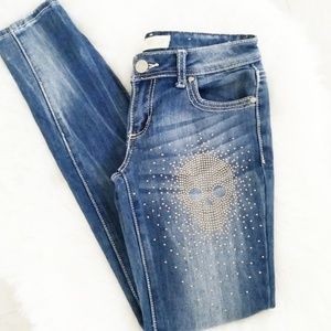 Almost Famous Premium Skull Skinny Jeans